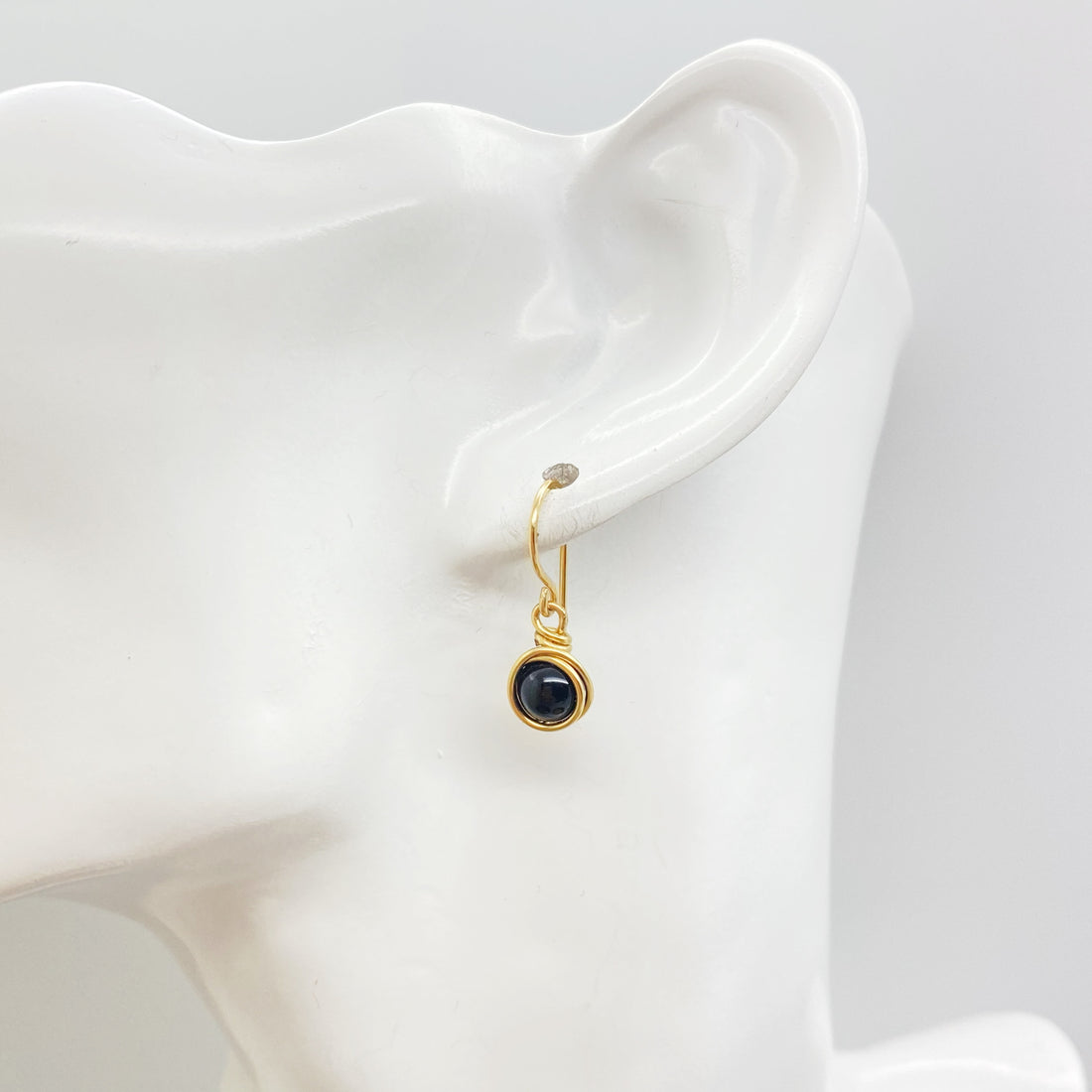 Oorbellen - 14K gold filled - Met onyx