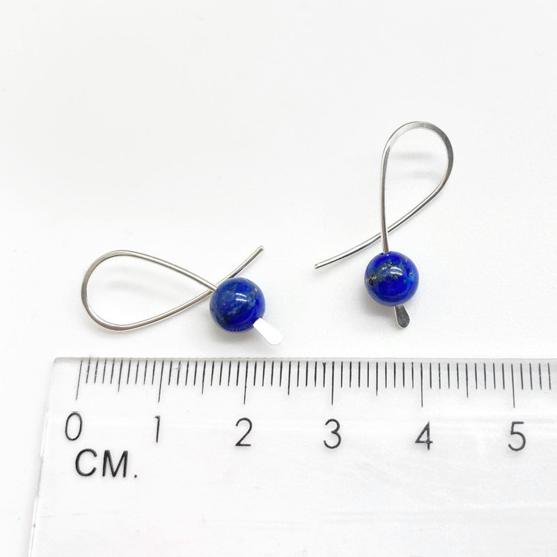 Kleine confetti oorbellen - Zilver - Met lapis lazuli
