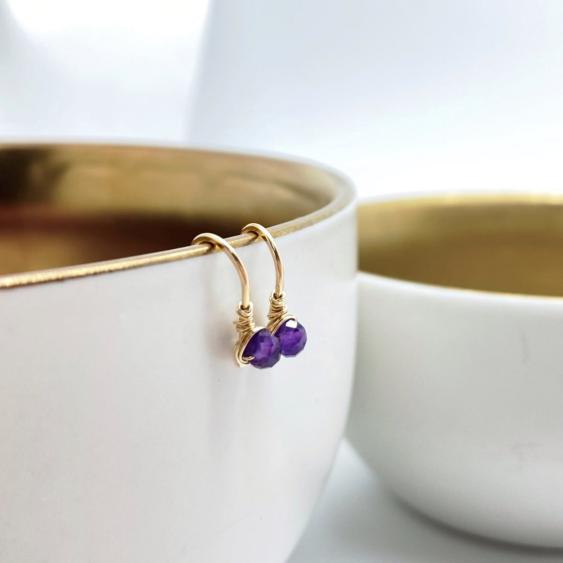14K Goldfill Oorbellen Met Amethist