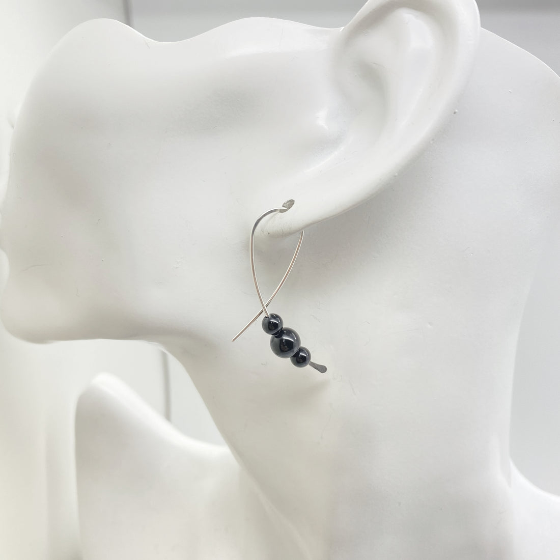 Confetti oorbellen - Sterling zilver - Met onyx