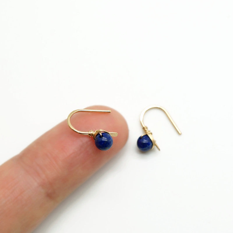 14K Gold Filled Oorbellen Met Lapis Lazuli