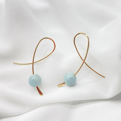 14K Gold Filled Confetti Oorbellen Met Aquamarijn