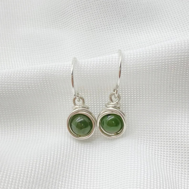 Oorbellen - Sterling zilver - Met nefriet jade