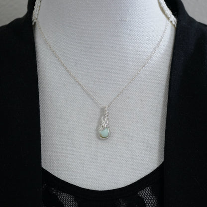 Sterling Zilveren Wire Wrap Hangertje Met Chrysopraas