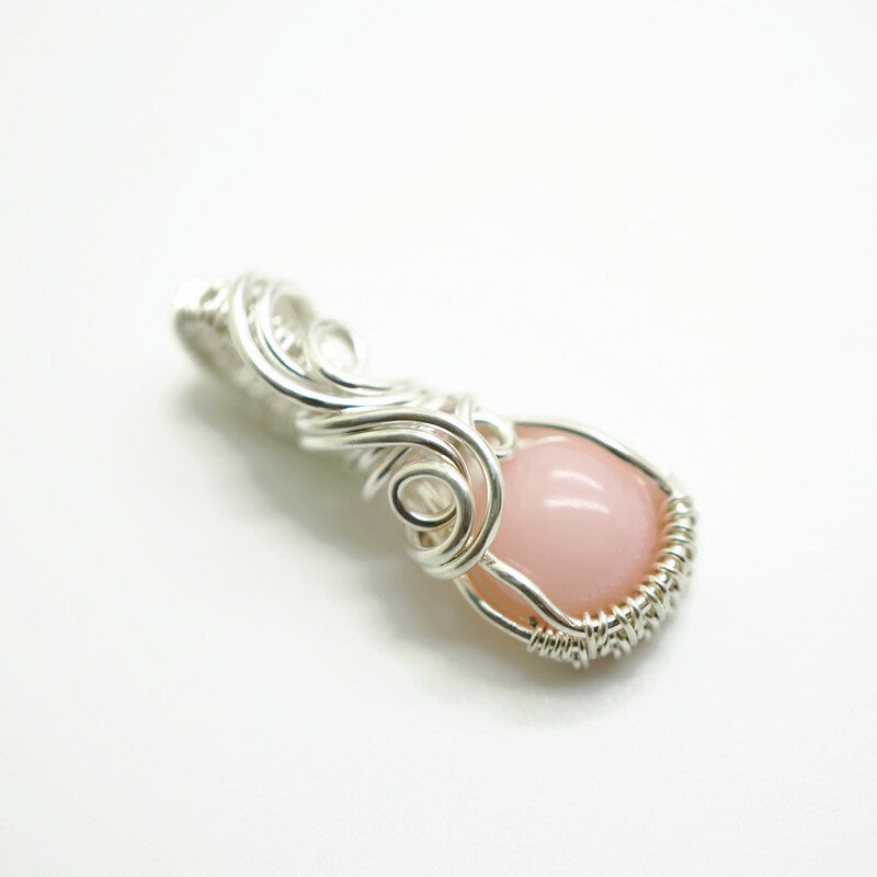 Sterling Zilveren Wire Wrap Hanger Met Roze Opaal