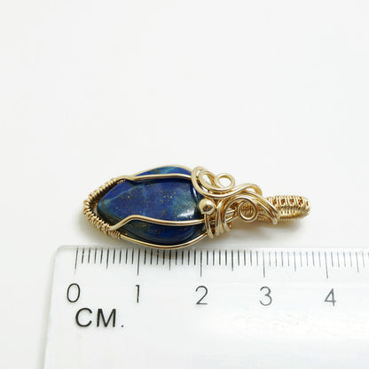 14k gold filled wire wrap hanger met Lapis Lazuli