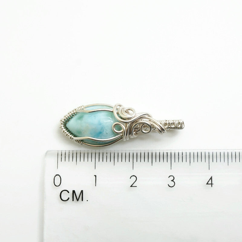 Sterling zilveren wire wrap hanger met Larimar