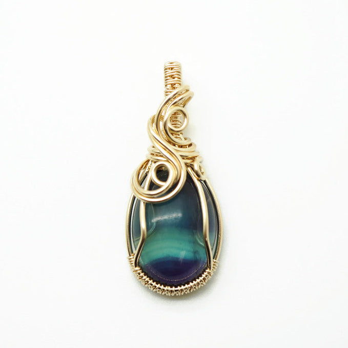 14K Gold Filled Wire Wrap Hanger met Fluoriet