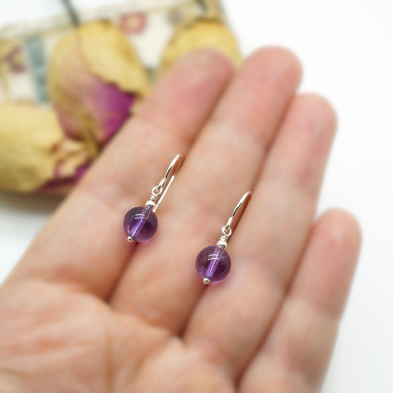 Sterling zilver oorbellen met amethist