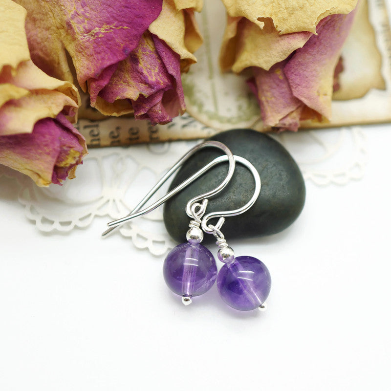Sterling zilver oorbellen met amethist