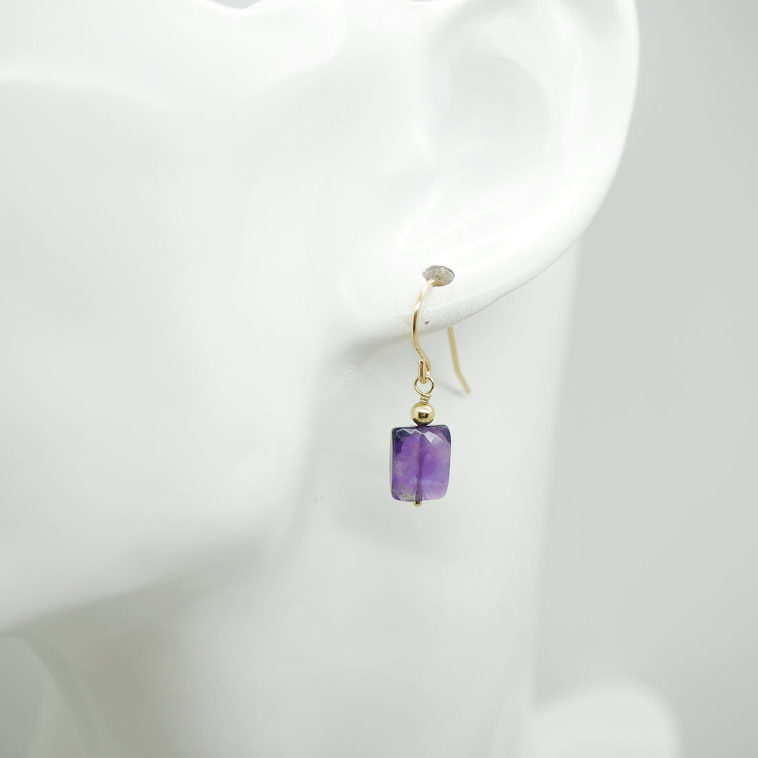 14k gold filled oorbellen met facet geslepen amethist