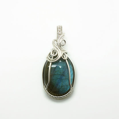 Wire wrap hanger - Zilver - Met labradoriet - Sterling zilver