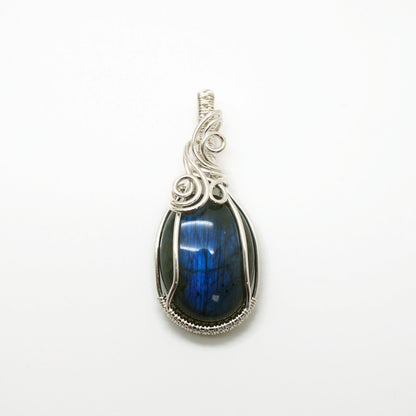 Wire wrap hanger - Zilver - Met labradoriet - Sterling zilver