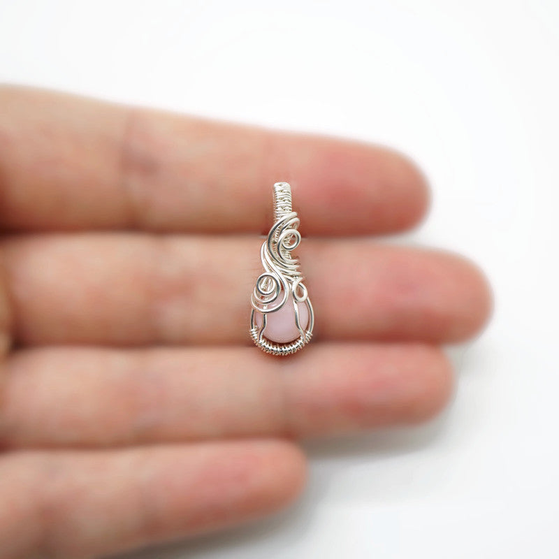 Sterling Zilveren Wire Wrap Hanger Met Roze Opaal
