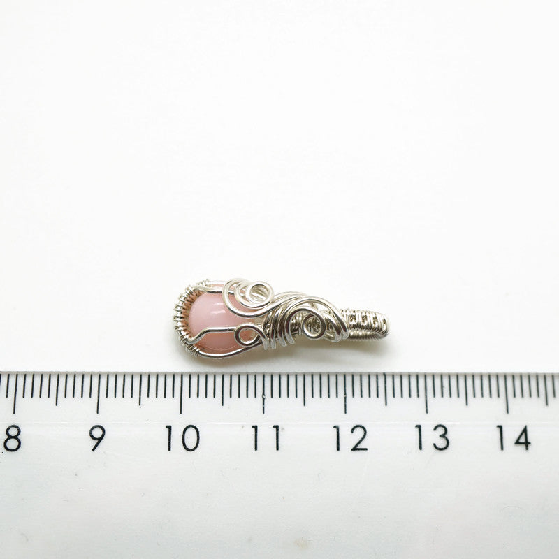 Sterling Zilveren Wire Wrap Hanger Met Roze Opaal