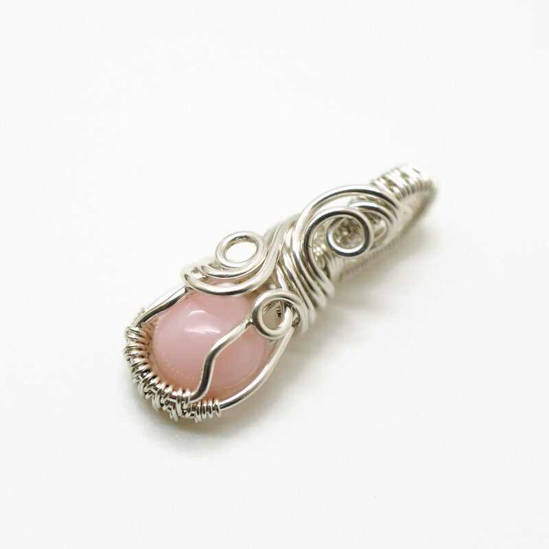 Sterling Zilveren Wire Wrap Hanger Met Roze Opaal