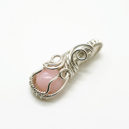 Sterling Zilveren Wire Wrap Hanger Met Roze Opaal