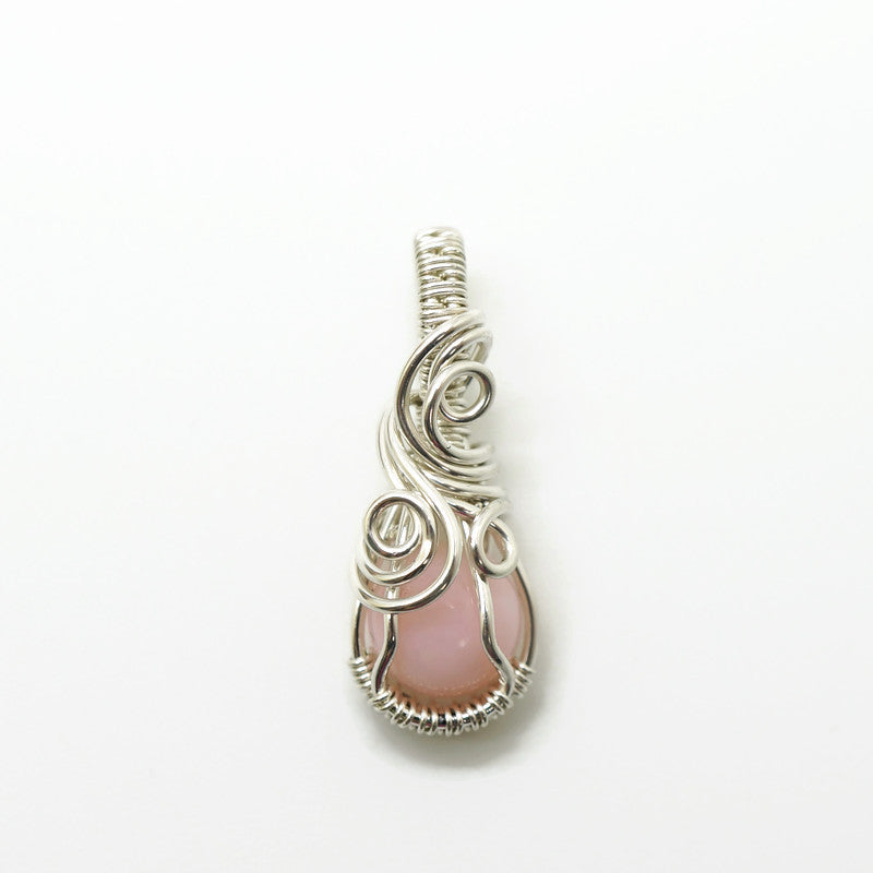 Sterling Zilveren Wire Wrap Hanger Met Roze Opaal