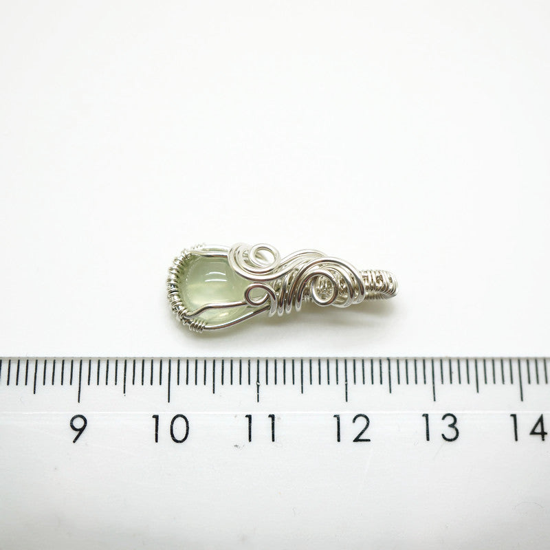 Sterling zilveren wire wrap hanger met Prehniet