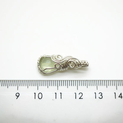 Sterling zilveren wire wrap hanger met Prehniet
