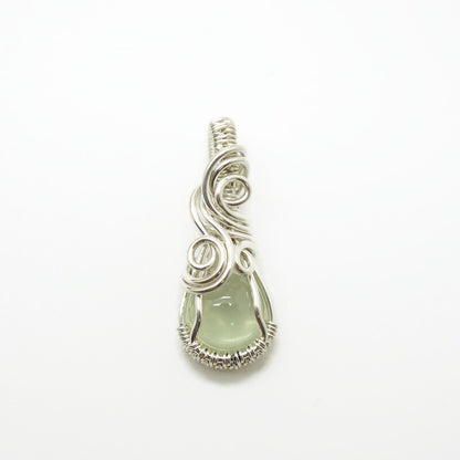 Sterling zilveren wire wrap hanger met Prehniet