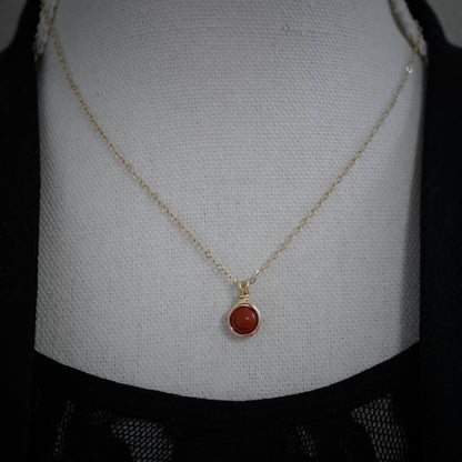 14k gold filled sieraden set rode jaspis – Oorbellen &amp; collier