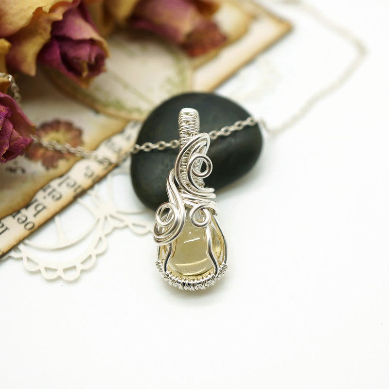 Sterling zilveren hanger met citrien