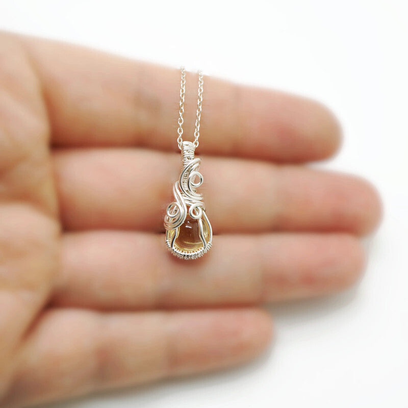 Sterling zilveren hanger met citrien
