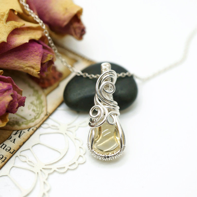 Sterling zilveren hanger met citrien