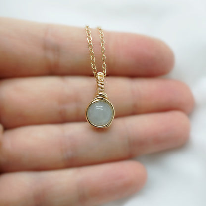 Hanger van 14k Gold Filled met Aquamarijn, Handgemaakt Wire Wrap Sieraad