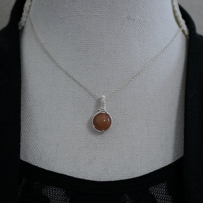 Sterling Zilveren Wire Wrap Hanger met Zonnesteen, Handgemaakt en Uniek