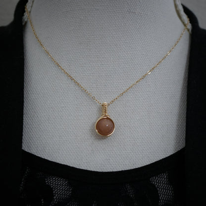14k Gold Filled Wire Wrap Hanger met Zonnesteen, Handgemaakt en Uniek