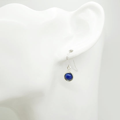 Sterling zilveren oorbellen met lapis lazuli