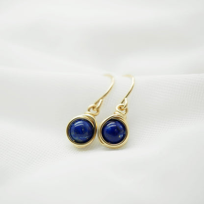 14k gold filled oorbellen met lapis lazuli