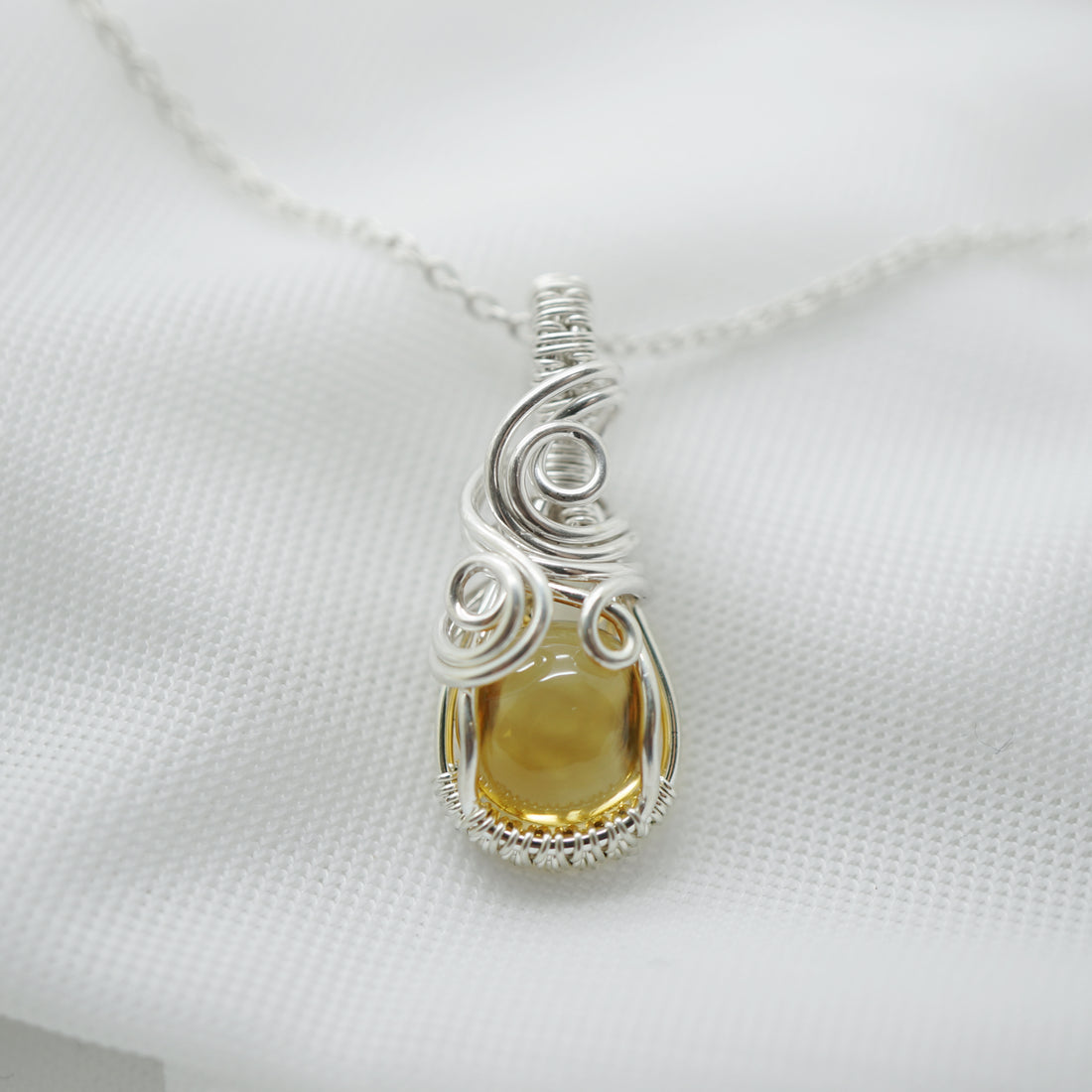 Sterling zilveren hanger met citrien