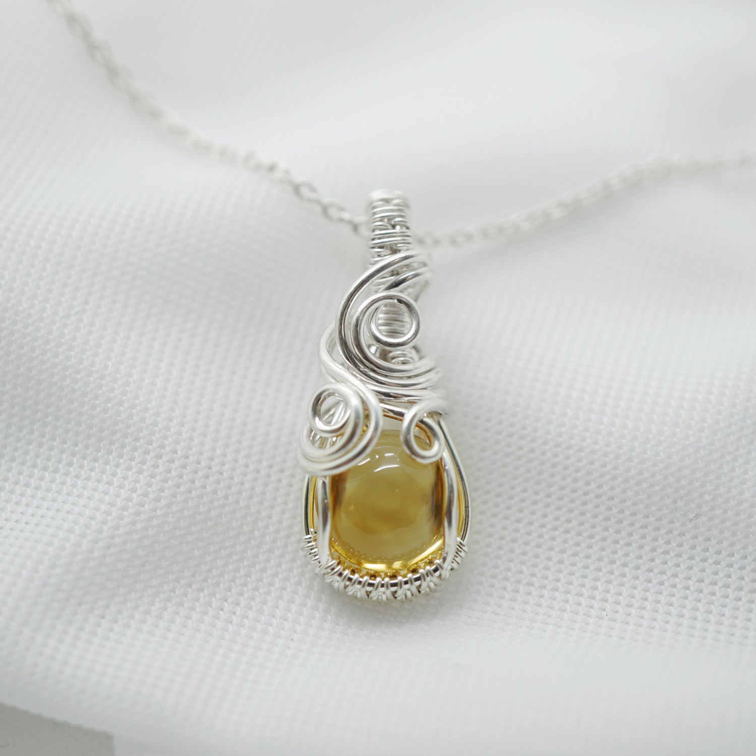 Sterling zilveren hanger met citrien
