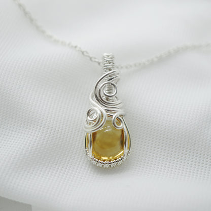 Sterling zilveren hanger met citrien