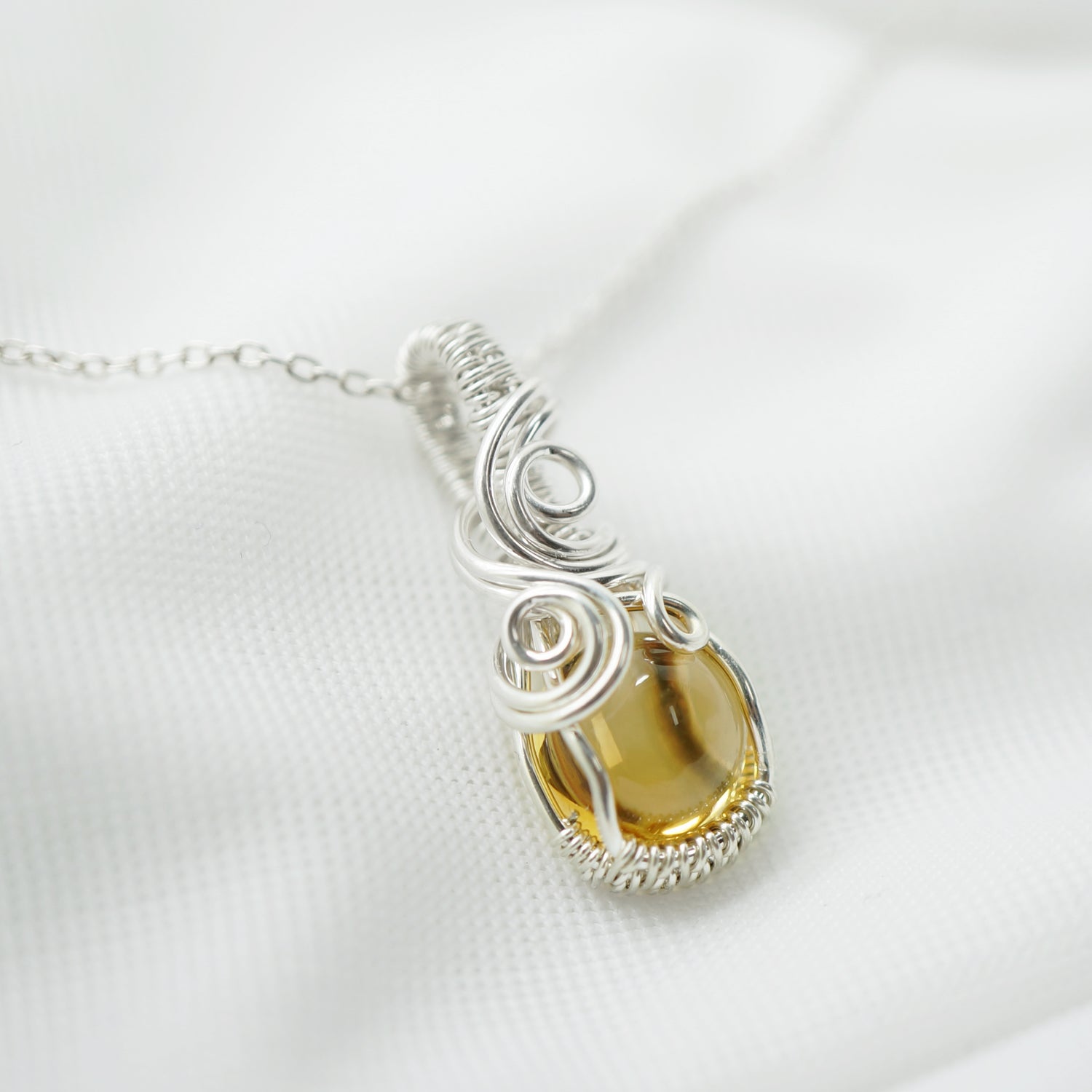 Sterling zilveren hanger met citrien