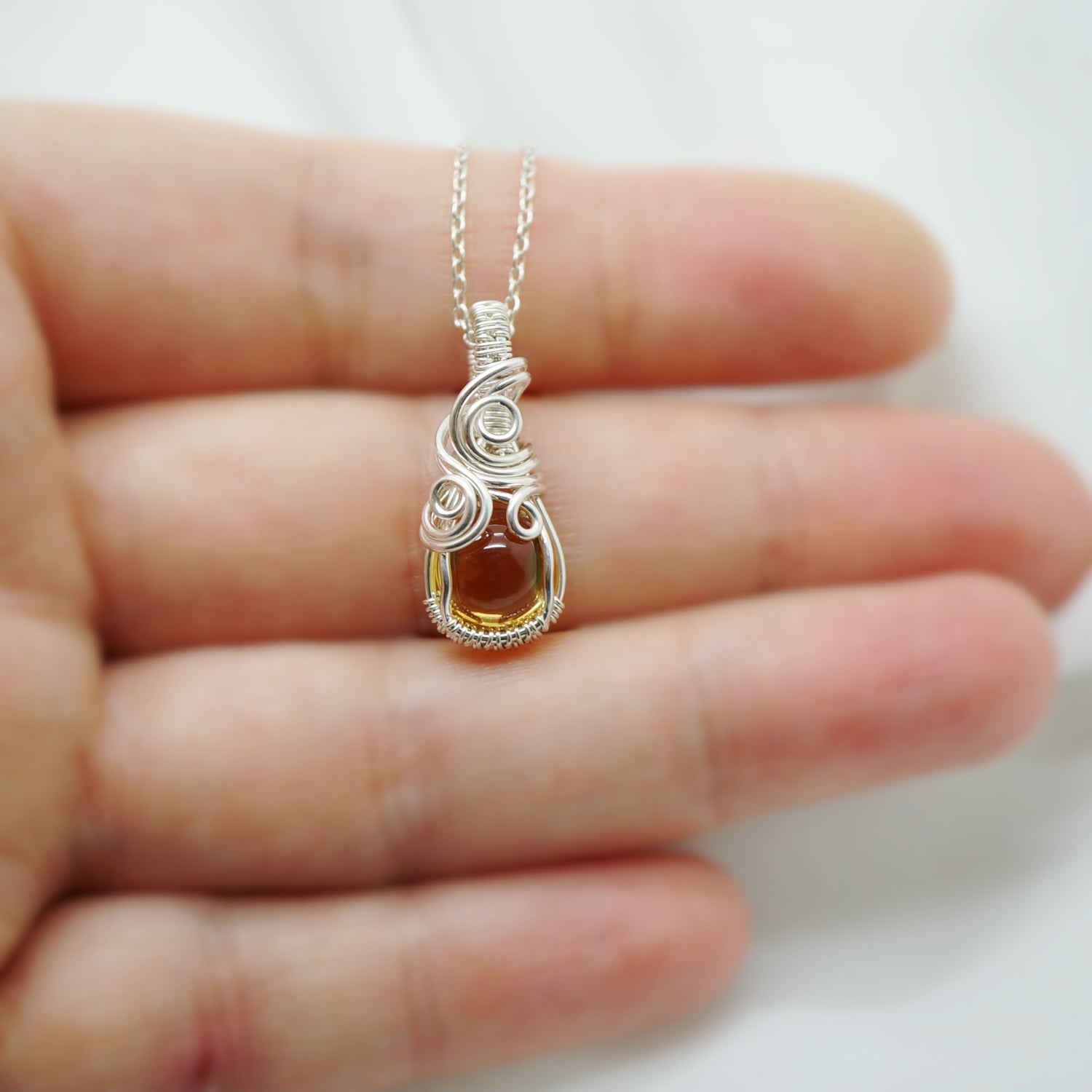 Sterling zilveren hanger met citrien