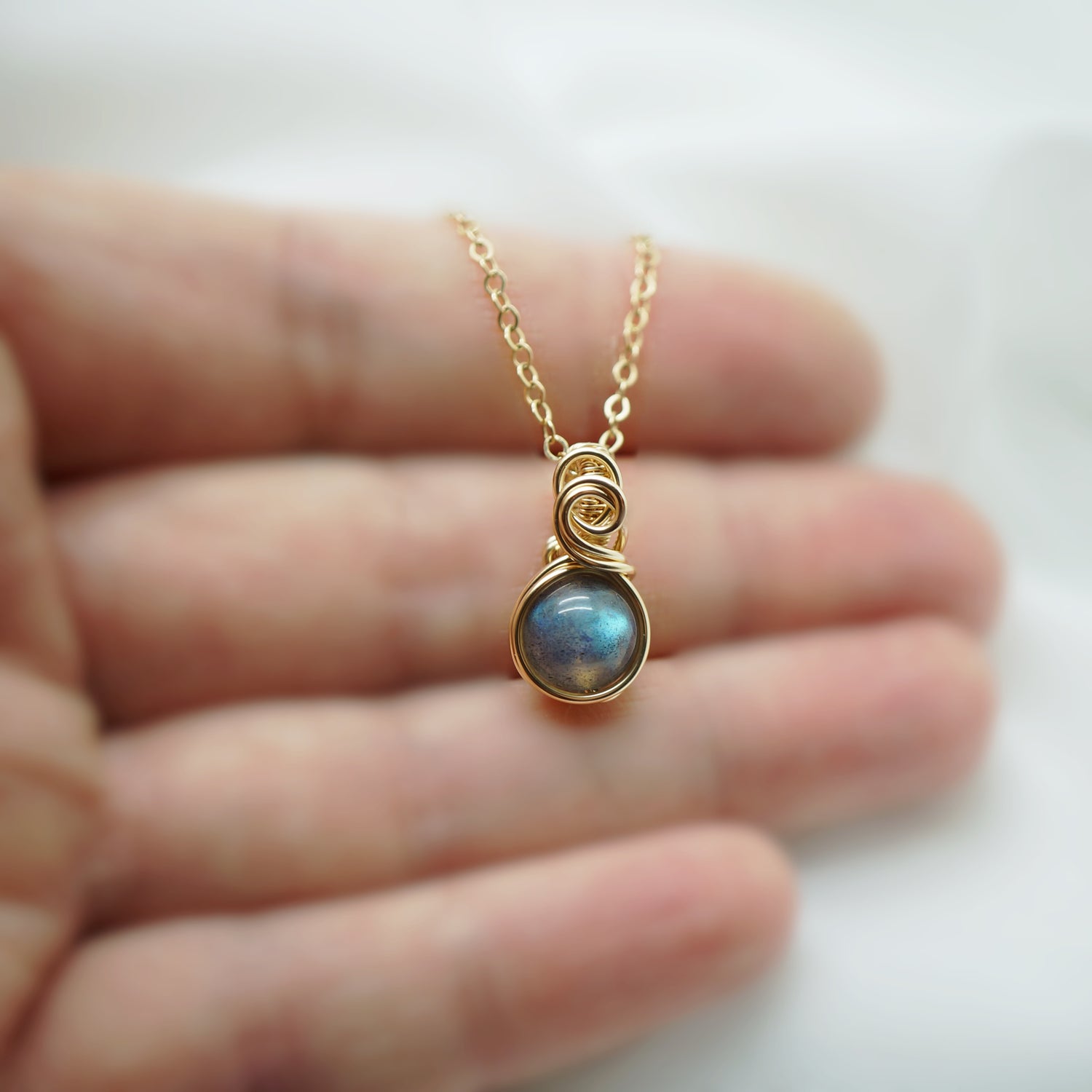 Hanger met labradoriet - 14k gold filled