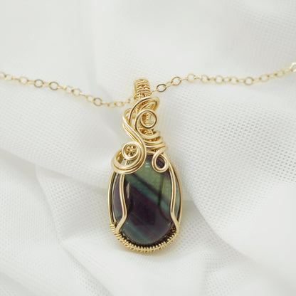 14K Gold Filled Wire Wrap Hanger met Fluoriet