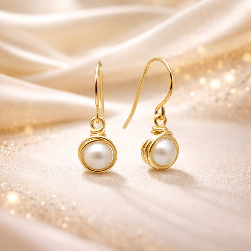 14k gold filled oorbellen met zoetwaterparel