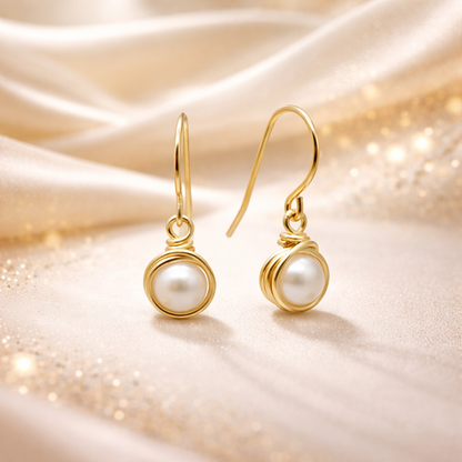 14k gold filled oorbellen met zoetwaterparel