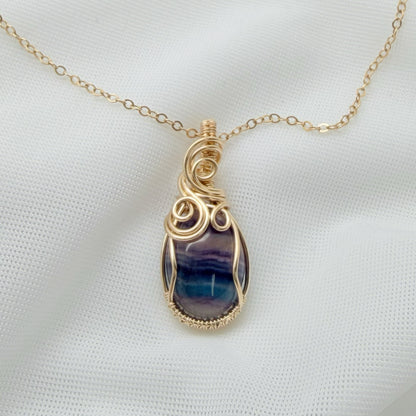 14K Gold Filled Wire Wrap Hanger met Fluoriet