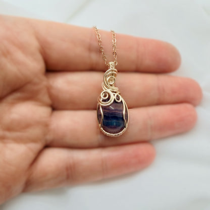 14K Gold Filled Wire Wrap Hanger met Fluoriet