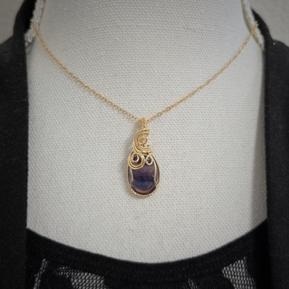 14K Gold Filled Wire Wrap Hanger met Fluoriet