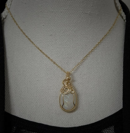 Hanger - 14K gold filled - Met regenboog maansteen