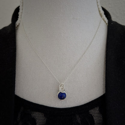 Sierlijke Lapis lazuli hanger van sterling zilver
