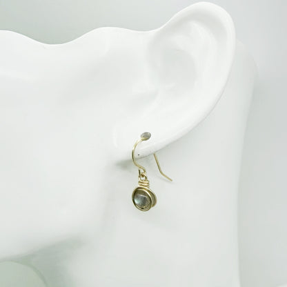 14k gold filled oorbellen met labradoriet en zachte flash