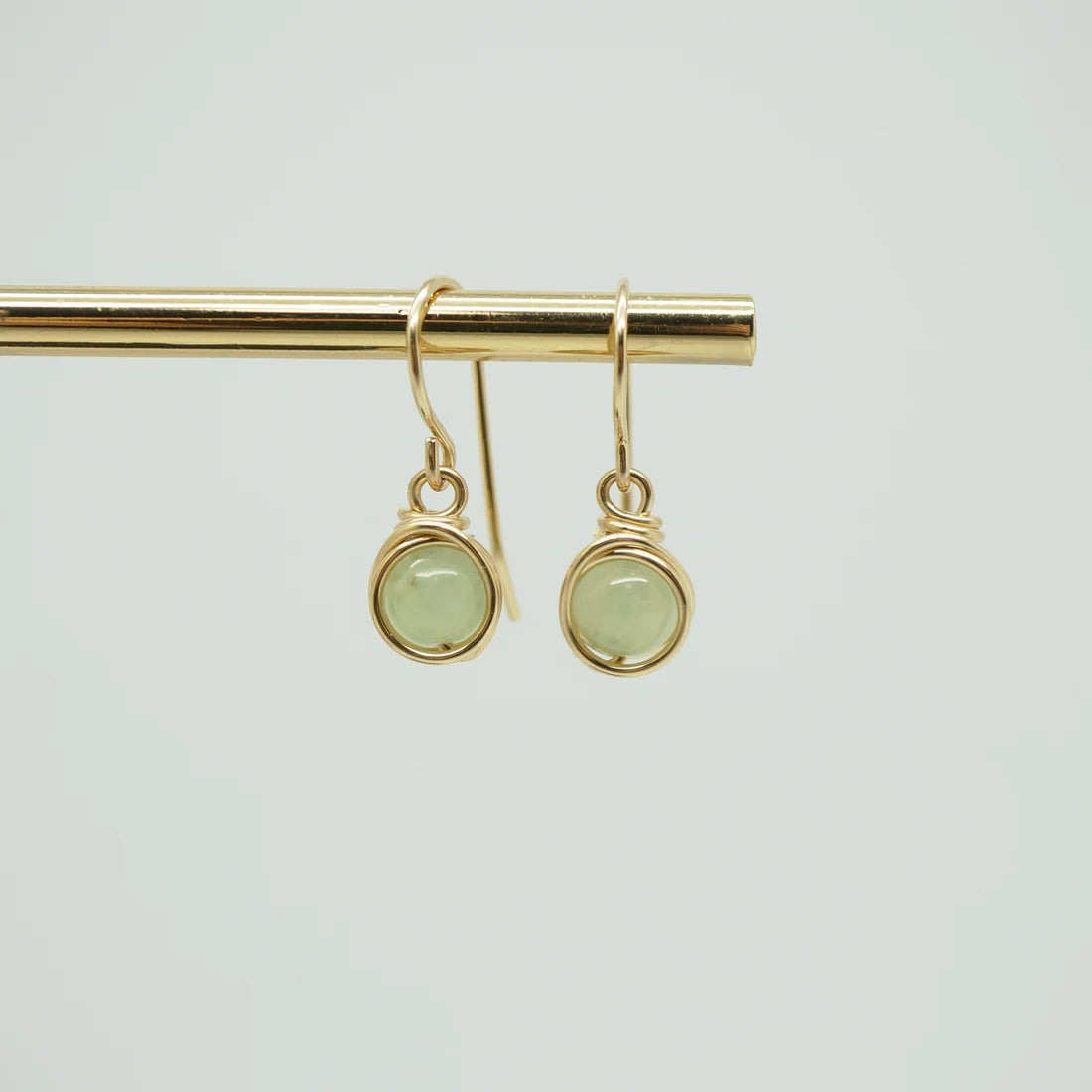 Oorbellen - 14k oorbellen met prehniet